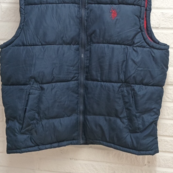 Mens U.S.Polo Assn Puffer Vest L Navy Blue - Picture 3 of 4